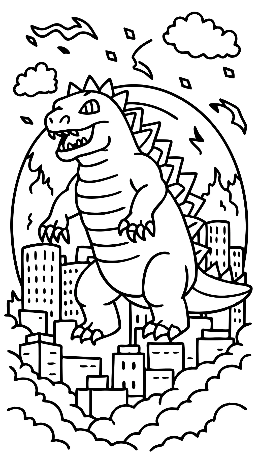 Páginas para colorear de Godzilla gratis